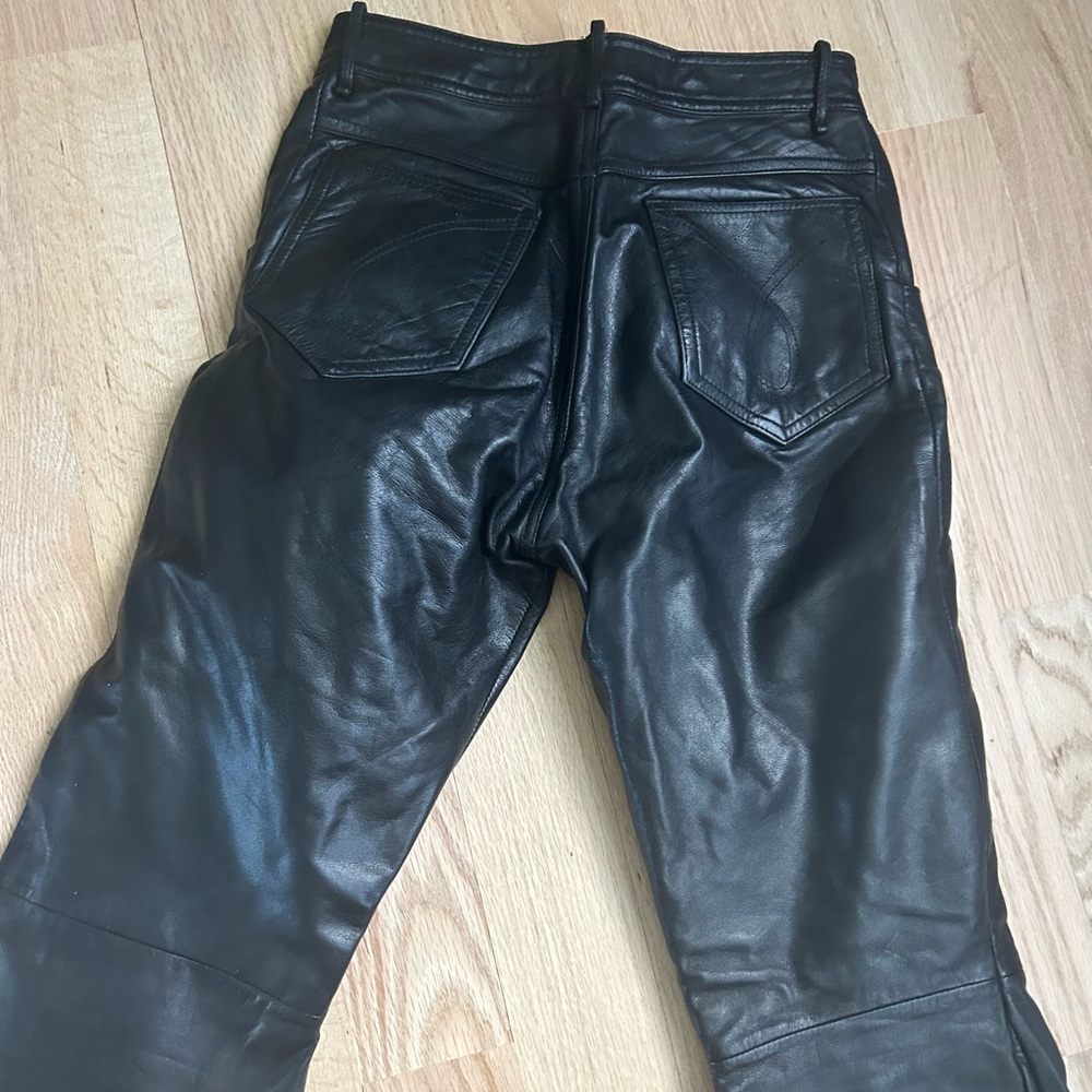 Unbranded Vintage Black Genuine Leather Pants. View 2